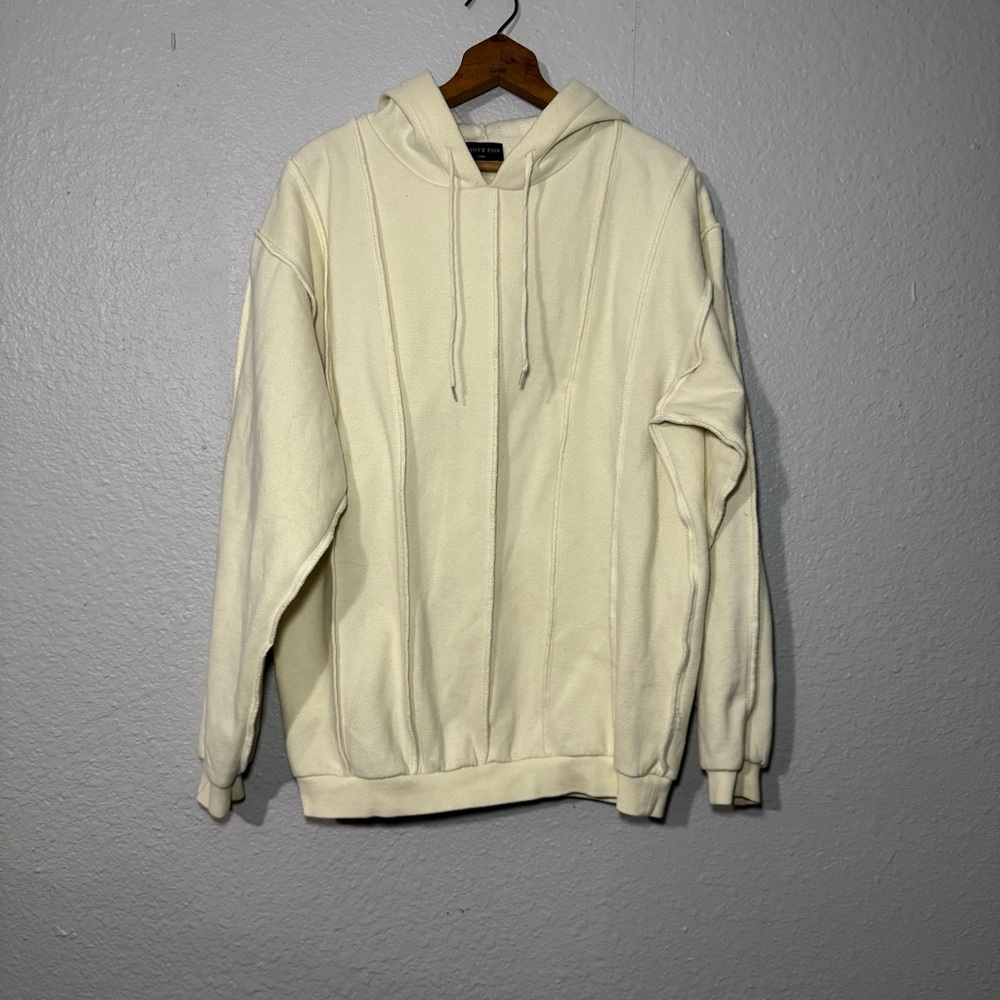 White Fox Cream Hoodie | Size S/M | Oversized Fit - Picture 2 of 5